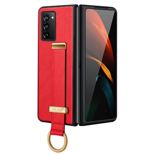 For Samsung Galaxy Z Fold2 SULADA Cool Series PC + Leather Texture Skin Feel Shockproof Phone Case(Red)