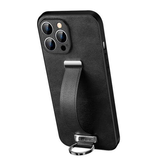 For iPhone 12 Pro Max SULADA Cool Series PC + Leather Texture Skin Feel Shockproof Phone Case (Black)