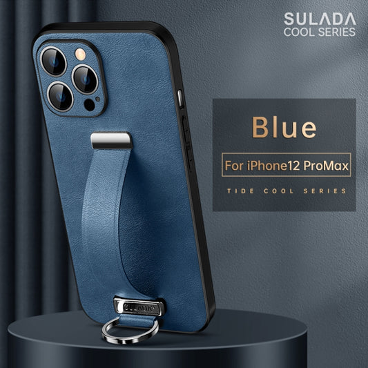 For iPhone 12 Pro Max SULADA Cool Series PC + Leather Texture Skin Feel Shockproof Phone Case (Blue) by SULADA