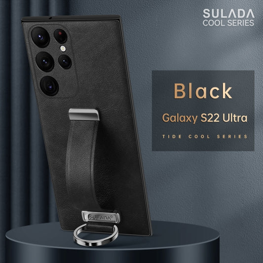 For Samsung Galaxy S22 Ultra 5G SULADA Cool Series PC + Leather Texture Skin Feel Shockproof Phone Case(Black) - Galaxy S22 Ultra 5G Cases by SULADA | Online Shopping UK | buy2fix