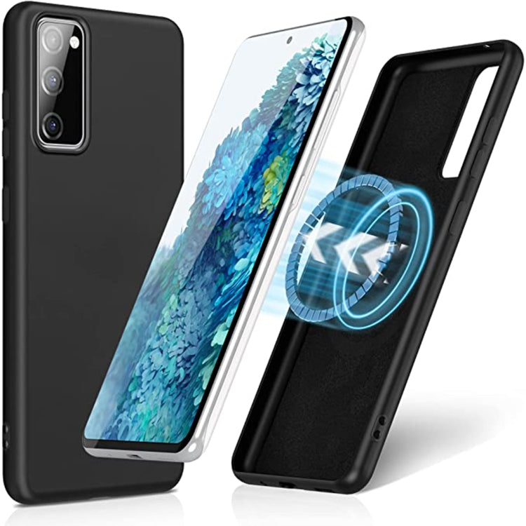 For Samsung Galaxy S20 FE 2022/S20 FE MagSafe Magnetic Liquid Silicone Phone Case(Black) by buy2fix