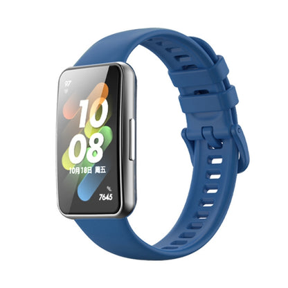 For Huawei Band 7 / Honor Band 7 Pure Color Silicone Watch Band(Sapphire Blue) by buy2fix