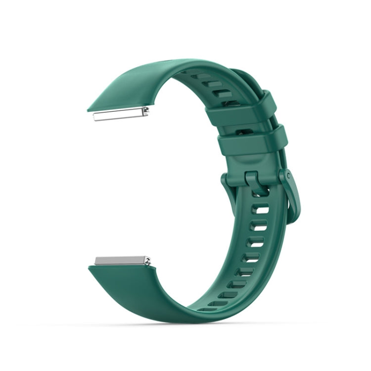 For Huawei Band 7 / Honor Band 7 Pure Color Silicone Watch Band(Dark Green) by buy2fix