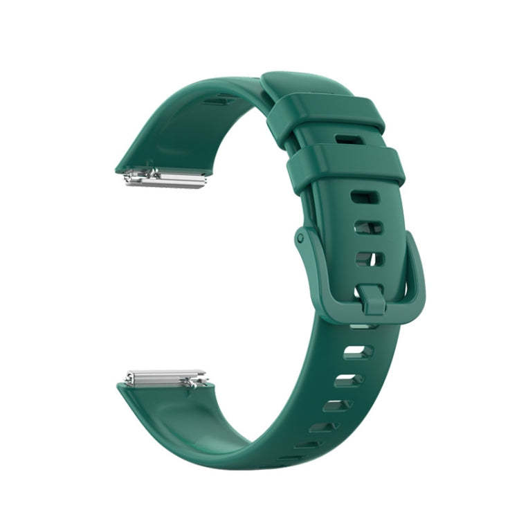 For Huawei Band 7 / Honor Band 7 Pure Color Silicone Watch Band(Dark Green) by buy2fix