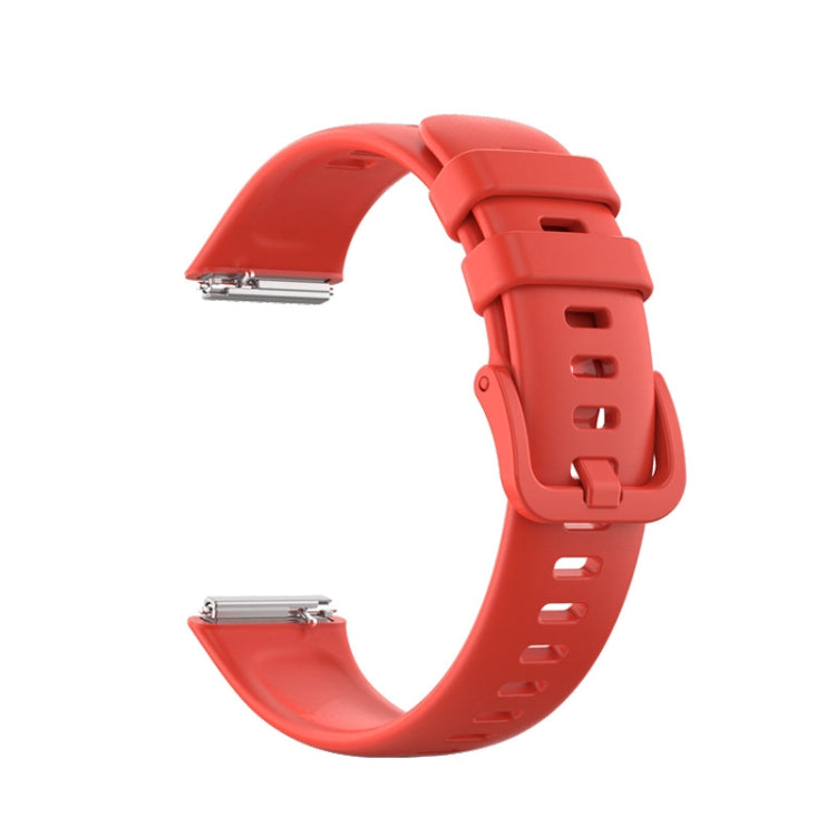For Huawei Band 7 / Honor Band 7 Pure Color Silicone Watch Band(Cinnabar Red) by buy2fix