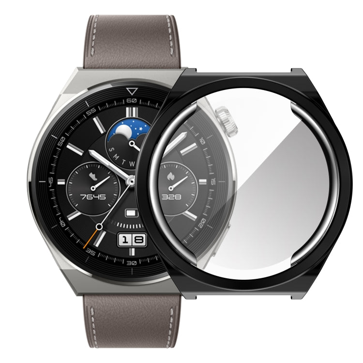 For Huawei Watch GT3 Pro 46mm Electroplating Full Coverage TPU Watch Case(Black) by buy2fix