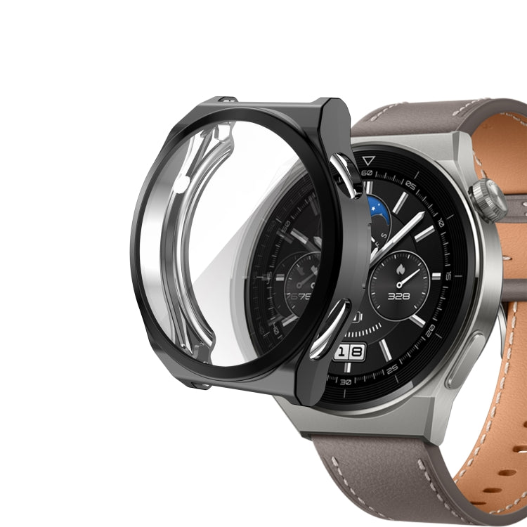 For Huawei Watch GT3 Pro 46mm Electroplating Full Coverage TPU Watch Case(Black) by buy2fix