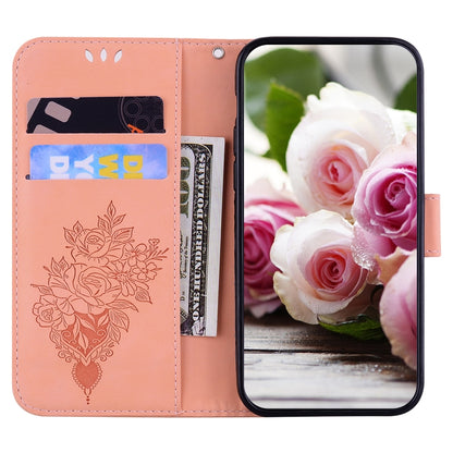 For Tecno Phantom X Butterfly Rose Embossed Leather Phone Case(Pink) by buy2fix