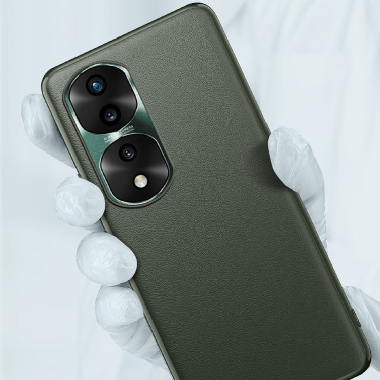 For Honor 70 Plain Skin Leather Phone Case(Black) - Honor Cases by buy2fix | Online Shopping UK | buy2fix