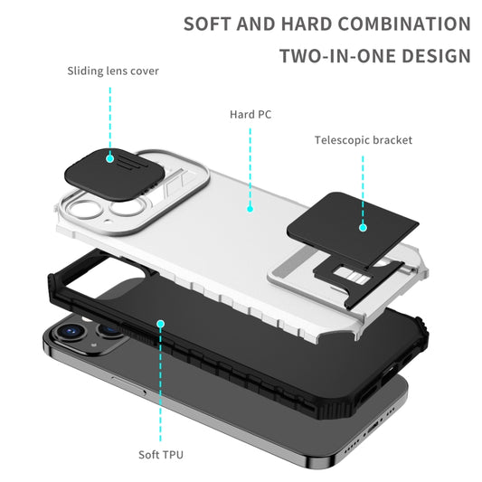 For OPPO Realme C35 Stereoscopic Holder Sliding Camshield Phone Case(White) - Realme Cases by buy2fix | Online Shopping UK | buy2fix