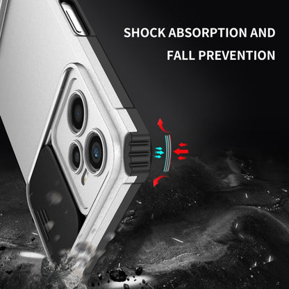 For OPPO Realme C35 Stereoscopic Holder Sliding Camshield Phone Case(White) - Realme Cases by buy2fix | Online Shopping UK | buy2fix