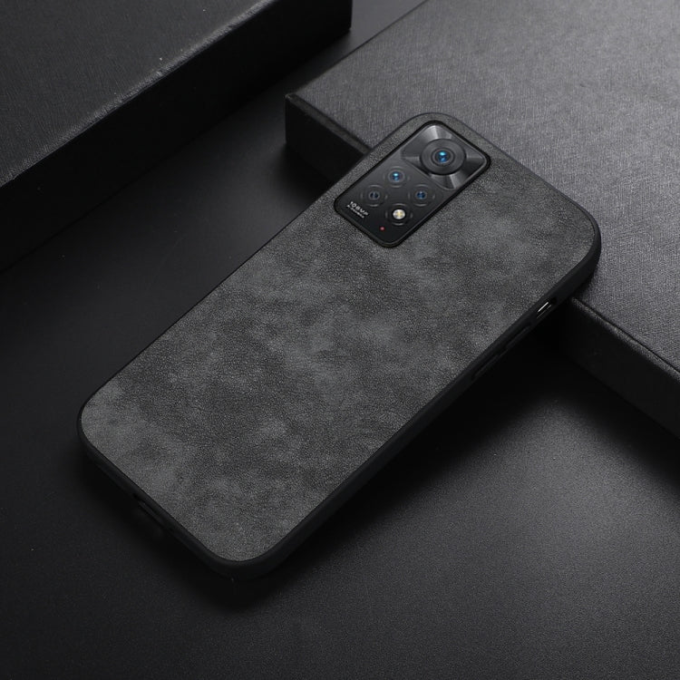 For Xiaomi Redmi Note 11 Pro Morocco Texture PU Shockproof Phone Case(Black) by buy2fix