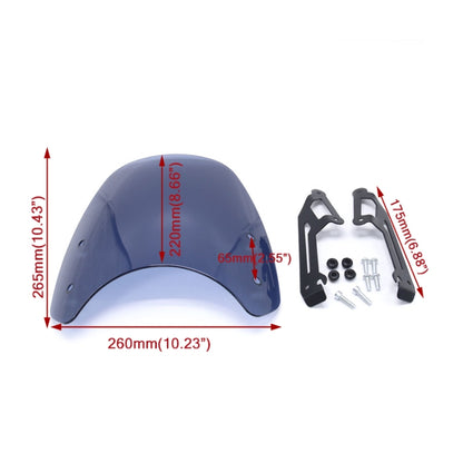 XRL-DF-7654 Motorcycle Headlight Retro Windshield for DUCATI(Black) - Others by buy2fix | Online Shopping UK | buy2fix