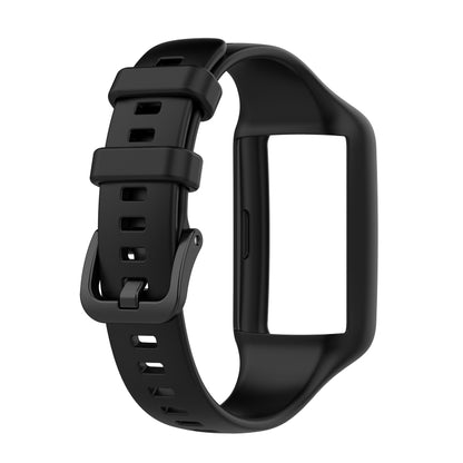 For Huawei Band 7 / 6 Pro / 6 / Honor Band 7 / 6 Universal Integrated Silicone Watch Band(Black) by buy2fix