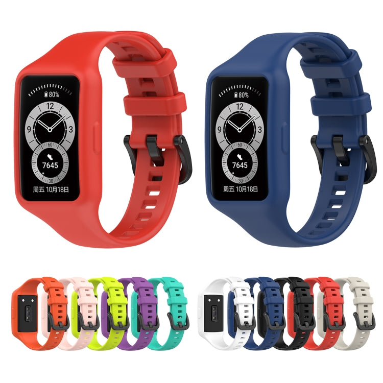 For Huawei Band 7 / 6 Pro / 6 / Honor Band 7 / 6 Universal Integrated Silicone Watch Band(Black) by buy2fix