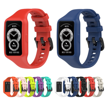 For Huawei Band 7 / 6 Pro / 6 / Honor Band 7 / 6 Universal Integrated Silicone Watch Band(Black) by buy2fix