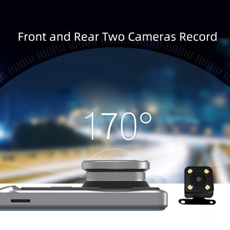 Anytek A60 Car 4 inch IPS Screen HD 1080P 170 Degree Wide Angle Dual Camera ADAS Driving Recorder - Car DVRs by Anytek | Online Shopping UK | buy2fix