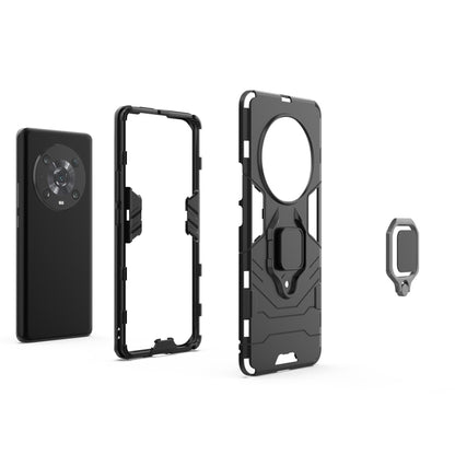 For Honor Magic4 Pro Shockproof PC + TPU Protective Phone Case with Magnetic Ring Holder(Black) by buy2fix