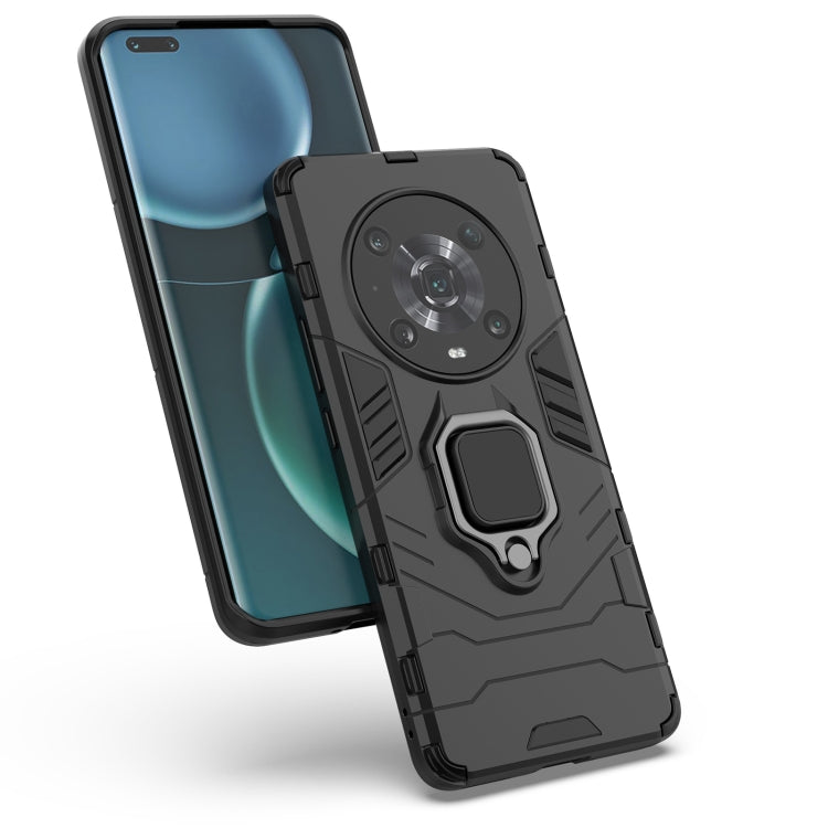 For Honor Magic4 Pro Shockproof PC + TPU Protective Phone Case with Magnetic Ring Holder(Black) by buy2fix