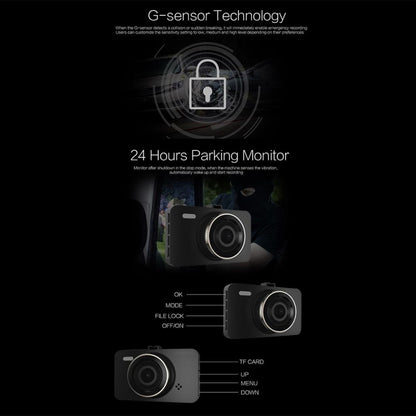 Anytek A78 3 inch Car 1080P HD 170 Degrees Night Vision Driving Recorder - Car DVRs by Anytek | Online Shopping UK | buy2fix
