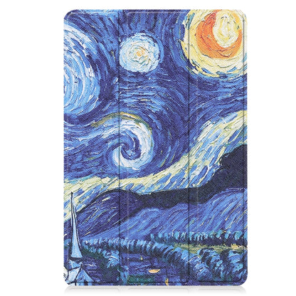 For Lenovo Tab M10 3rd Gen Custer Painted 3-Fold Holder Smart Leather Tablet Case(Starry Sky) - Lenovo by buy2fix | Online Shopping UK | buy2fix