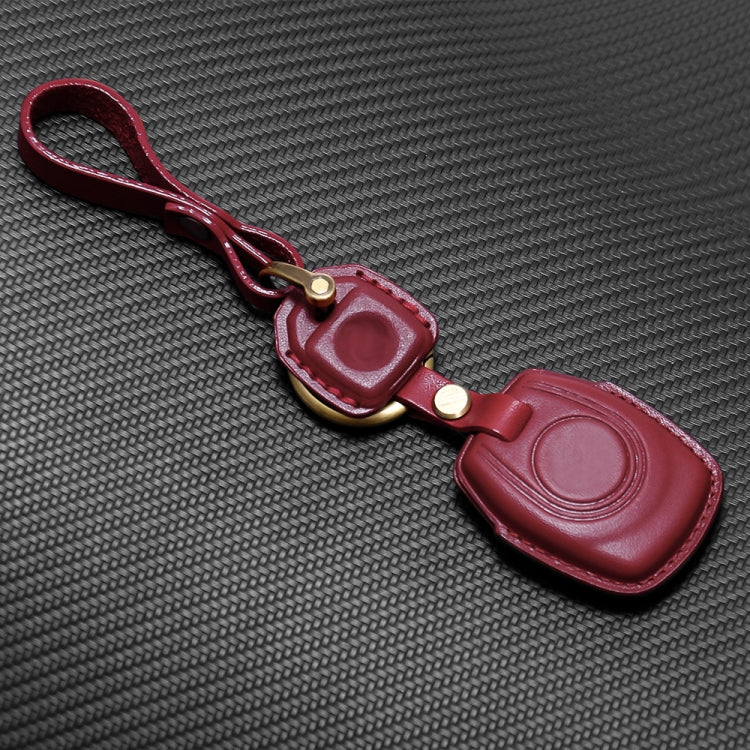 HP-A009 Motorcycle Cowhide Leather Induction Key Protective Cover for Harley Sportster S(Red) - Bags & Luggages by buy2fix | Online Shopping UK | buy2fix