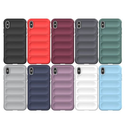 For iPhone X / XS Magic Shield TPU + Flannel Phone Case(Dark Blue) - More iPhone Cases by buy2fix | Online Shopping UK | buy2fix
