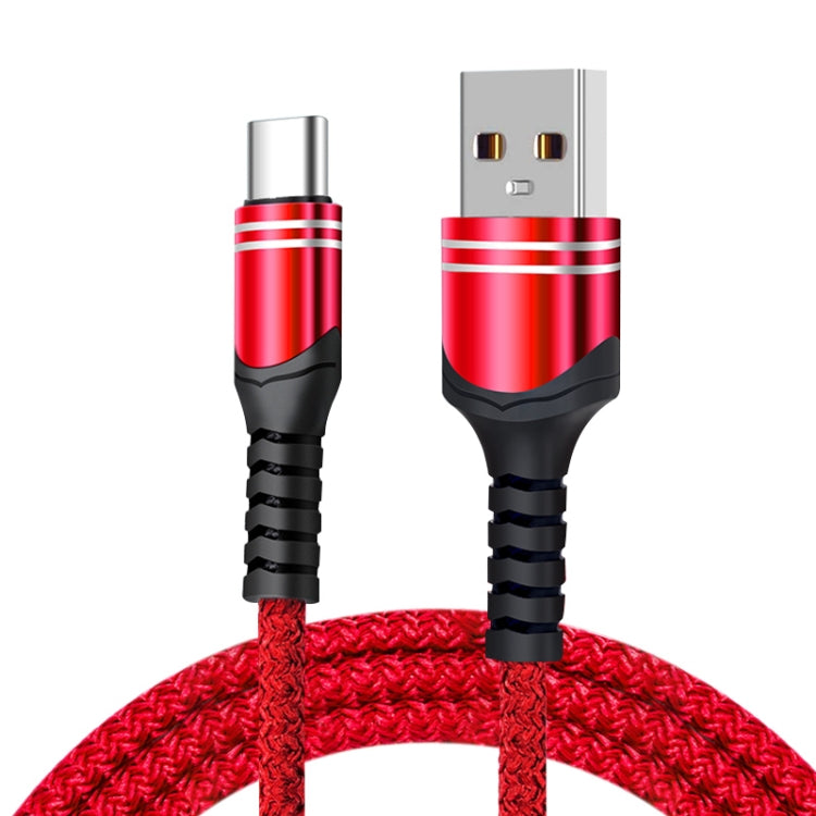 USB-C / Type-C 6A Woven Style USB Charging Cable, Cable Length: 1m(Red) by buy2fix