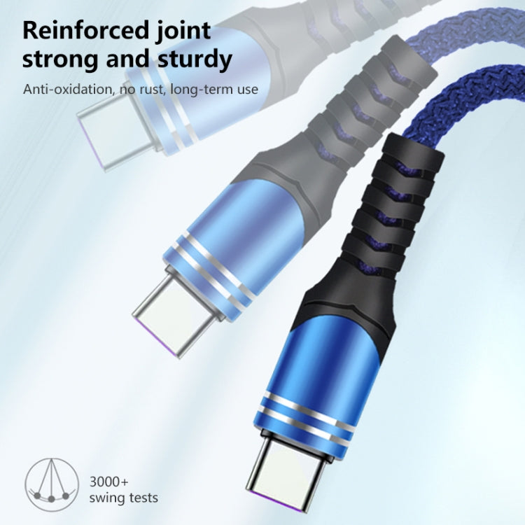 Micro USB 6A Woven Style USB Charging Cable, Cable Length: 1m(Blue) by buy2fix