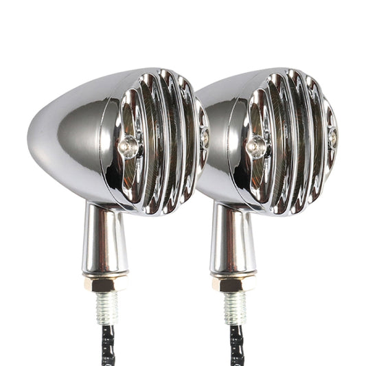 HP-Z056 1 Pair Retro Motorcycle Modified LED Turn Signal for Harley(Silver) - Signal Lights by buy2fix | Online Shopping UK | buy2fix
