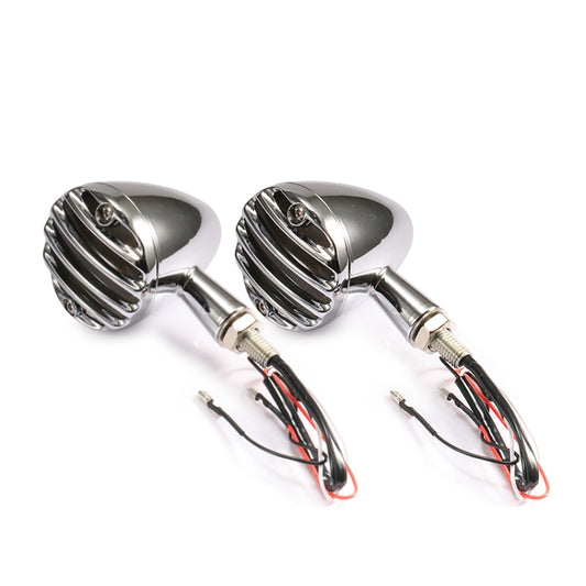 HP-Z056 1 Pair Retro Motorcycle Modified LED Turn Signal for Harley(Silver) - Signal Lights by buy2fix | Online Shopping UK | buy2fix