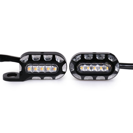 HP-Z058 Motorcycle Modified Rearview Mirror LED Turn Signal Light for Harley Sportsters XL 883 / 1200(Black White) - Turn Signal by buy2fix | Online Shopping UK | buy2fix