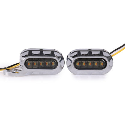 HP-Z058 Motorcycle Modified Rearview Mirror LED Turn Signal Light for Harley Sportsters XL 883 / 1200(Electroplating White) - Turn Signal by buy2fix | Online Shopping UK | buy2fix
