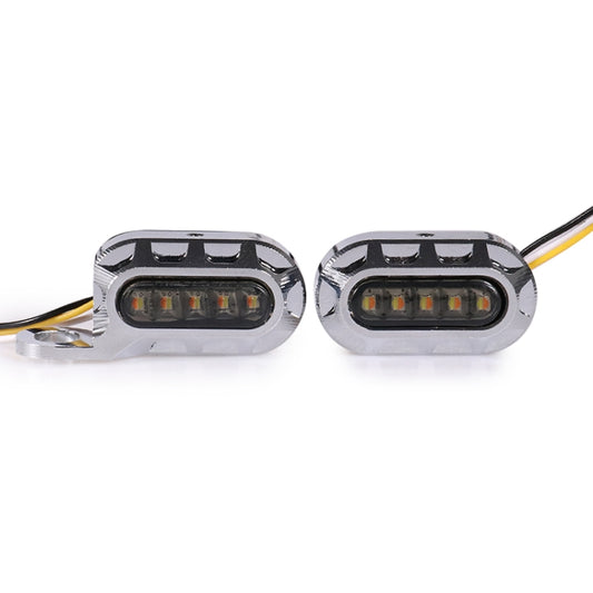 HP-Z058 Motorcycle Modified Rearview Mirror LED Turn Signal Light for Harley Sportsters XL 883 / 1200(Electroplating White) - Turn Signal by buy2fix | Online Shopping UK | buy2fix