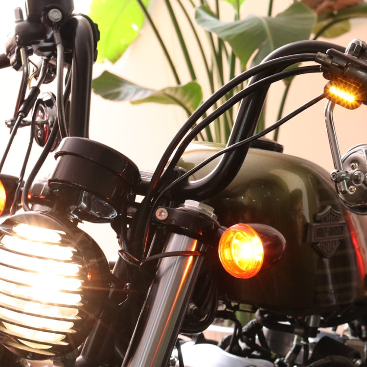 HP-Z058 Motorcycle Modified Rearview Mirror LED Turn Signal Light for Harley Sportsters XL 883 / 1200(Electroplating Black) - Turn Signal by buy2fix | Online Shopping UK | buy2fix