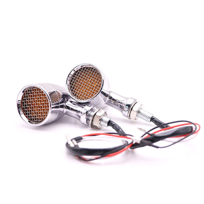 Z008 1 Pair 12V Modified Universal Motorcycle LED Turn Signal, Light Color:Red Light(Electroplating) - Turn Signal by buy2fix | Online Shopping UK | buy2fix