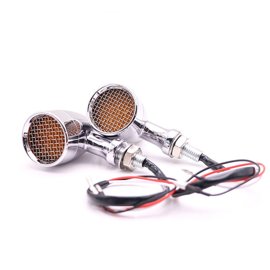 Z008 1 Pair 12V Modified Universal Motorcycle LED Turn Signal, Light Color:Red Light(Electroplating) - Turn Signal by buy2fix | Online Shopping UK | buy2fix