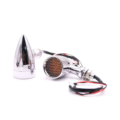 Z008 1 Pair 12V Modified Universal Motorcycle LED Turn Signal, Light Color:Red Light(Electroplating) - Turn Signal by buy2fix | Online Shopping UK | buy2fix