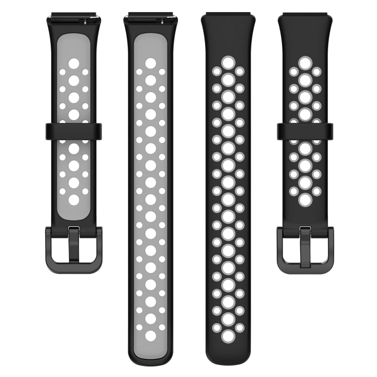 For Huawei Band 7 / 7 NFC Two-color Breathable Silicone Watch Band(Black+Grey) by buy2fix