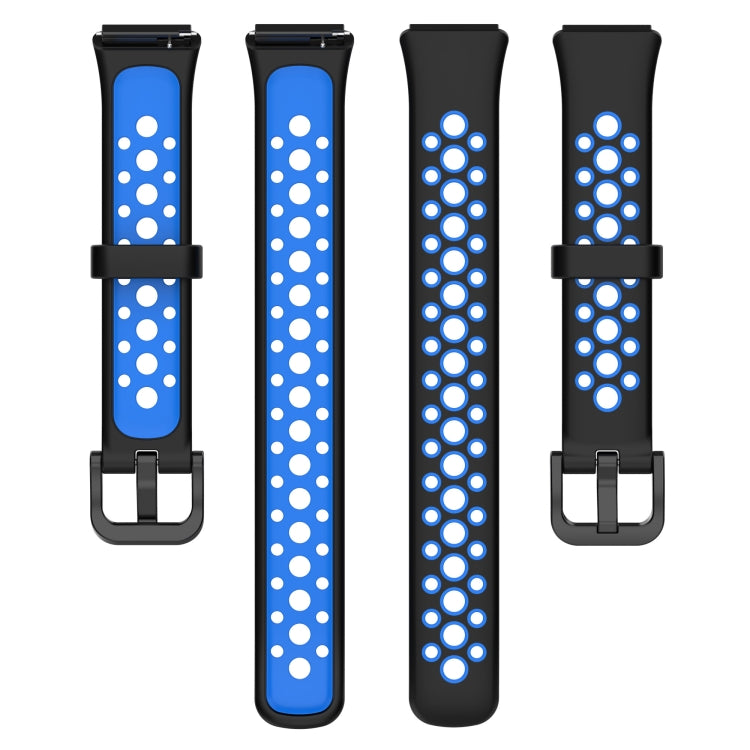 For Huawei Band 7 / 7 NFC Two-color Breathable Silicone Watch Band(Black+Blue) by buy2fix