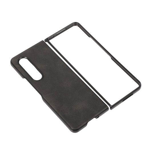 For Samsung Galaxy Z Fold4 Two-color Calf Texture Shockproof Phone Case(Black) - Galaxy Z Fold4 5G Cases by buy2fix | Online Shopping UK | buy2fix