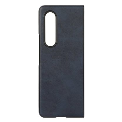 For Samsung Galaxy Z Fold4 Two-color Calf Texture Shockproof Phone Case(Blue) - Galaxy Z Fold4 5G Cases by buy2fix | Online Shopping UK | buy2fix