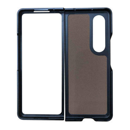 For Samsung Galaxy Z Fold4 Two-color Calf Texture Shockproof Phone Case(Blue) - Galaxy Z Fold4 5G Cases by buy2fix | Online Shopping UK | buy2fix