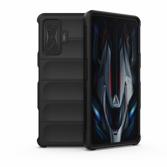 For Xiaomi Redmi K50 Gaming Magic Shield TPU + Flannel Phone Case(Black) - Xiaomi Cases by buy2fix | Online Shopping UK | buy2fix
