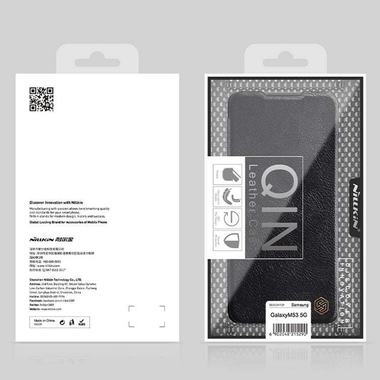For Samsung Galaxy M33 5G NILLKIN QIN Series Crazy Horse Texture Leather Case(Black) - Galaxy Phone Cases by NILLKIN | Online Shopping UK | buy2fix