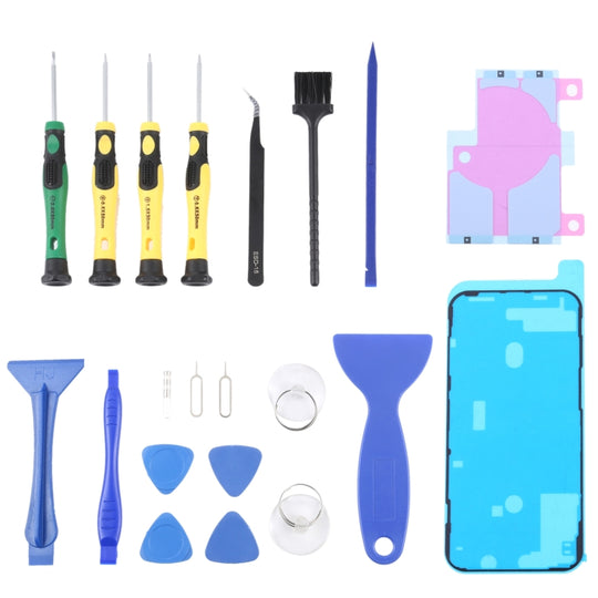 JIAFA JF-8182 adhésif de batterie 21 en 1 + cadre LCD adhésif étanche + ensemble d'outils de réparation pour iPhone 12 Pro Max
