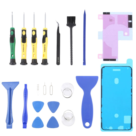 JIAFA JF-8182 adhésif de batterie 21 en 1 + cadre LCD adhésif étanche + ensemble d'outils de réparation pour iPhone 11 Pro Max