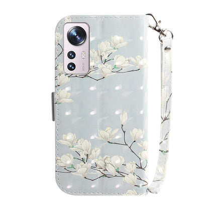 For Xiaomi 12 / 12X 3D Colored Horizontal Flip Leather Phone Case(Magnolia) by buy2fix