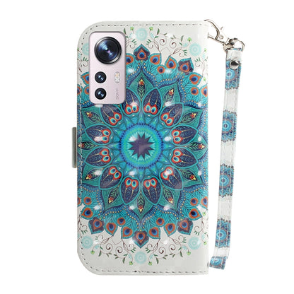 For Xiaomi 12 / 12X 3D Colored Horizontal Flip Leather Phone Case(Peacock Wreath) by buy2fix