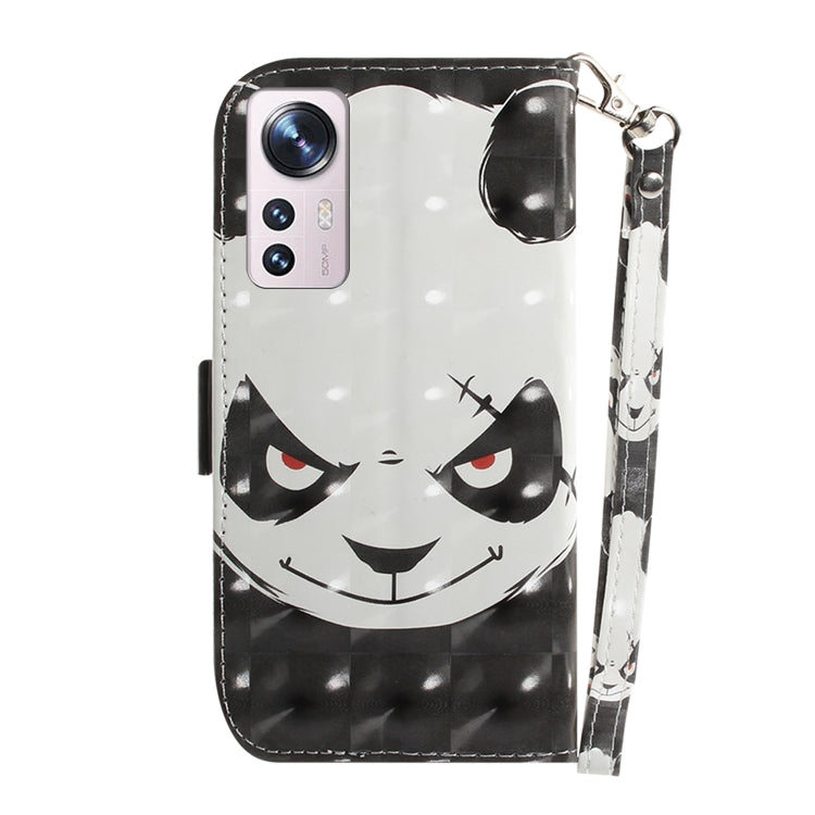 For Xiaomi 12 / 12X 3D Colored Horizontal Flip Leather Phone Case(Angry Bear) by buy2fix